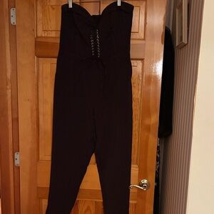 Lavish Alice Black Strapless Jumpsuit